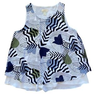 LOFT Women’s Multicolored Floral Sleeveless Layered Lightweight Tank Top Size S